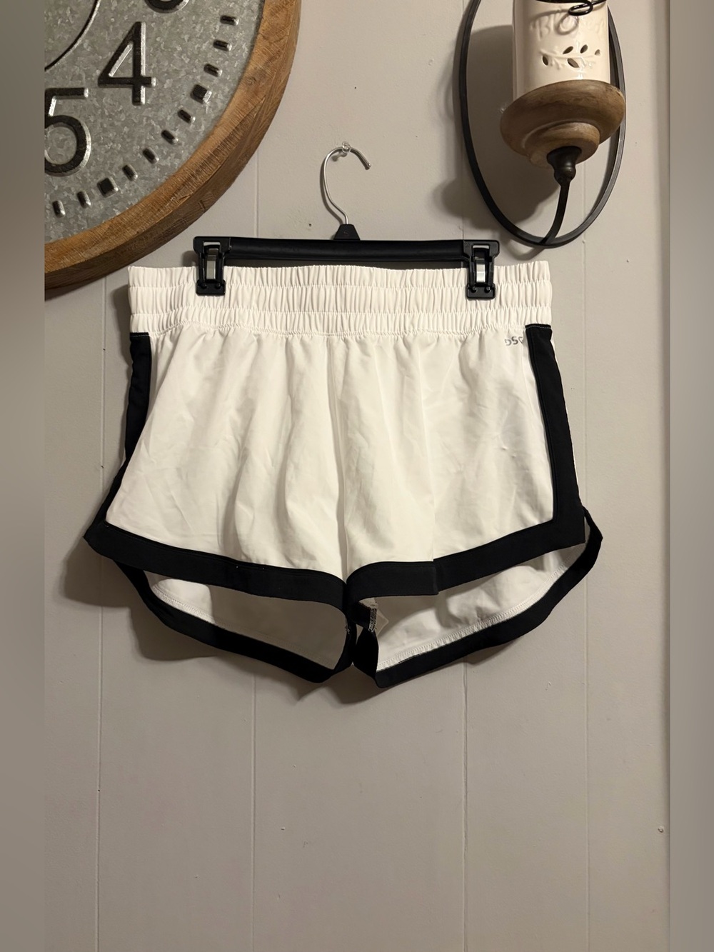 DSG White Athletic Shorts with Black Trim